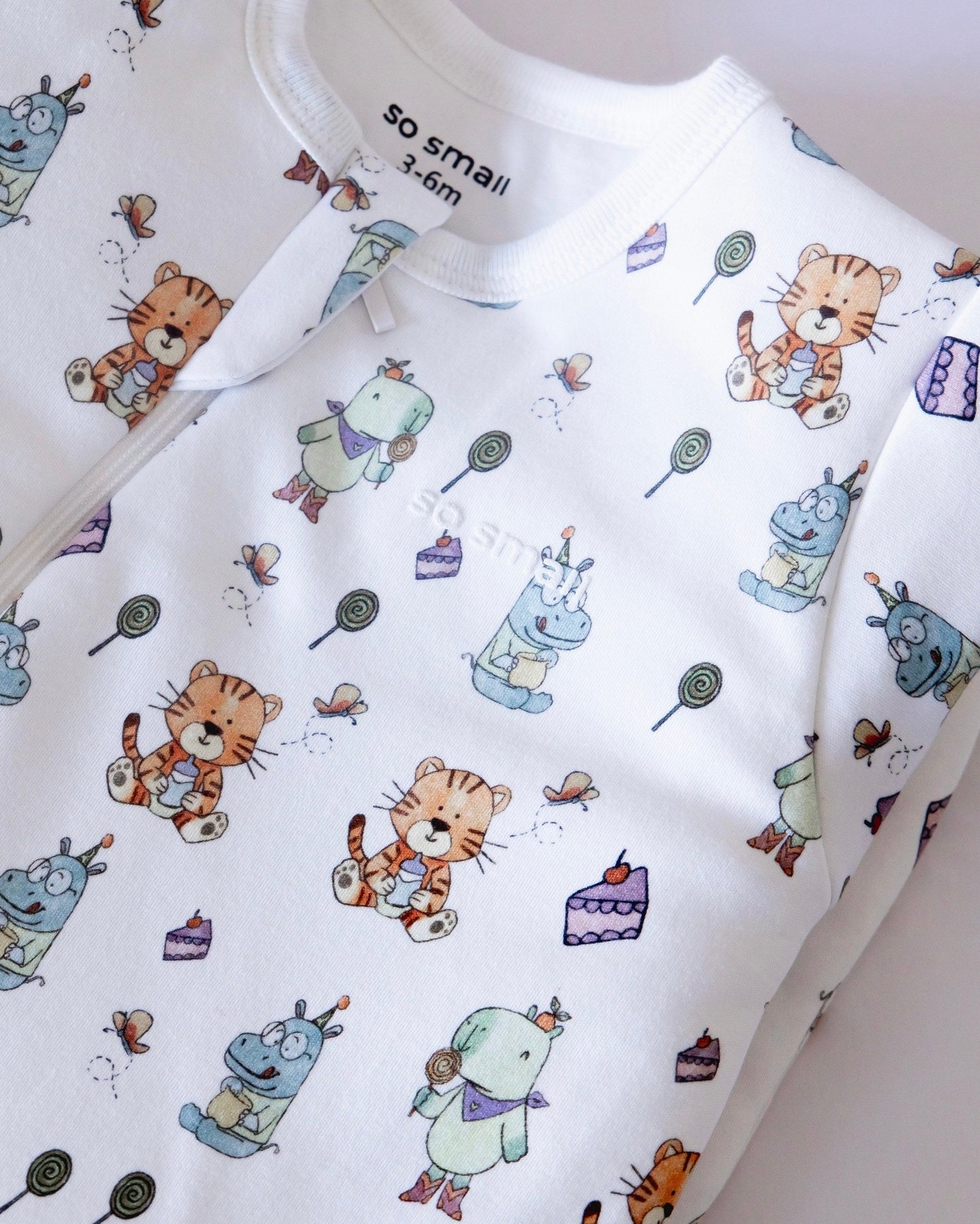 طقم قطعة واحدة شتوي مبطن بسحاب من القطن العضوي الفاخر- تصميم سويت هارت