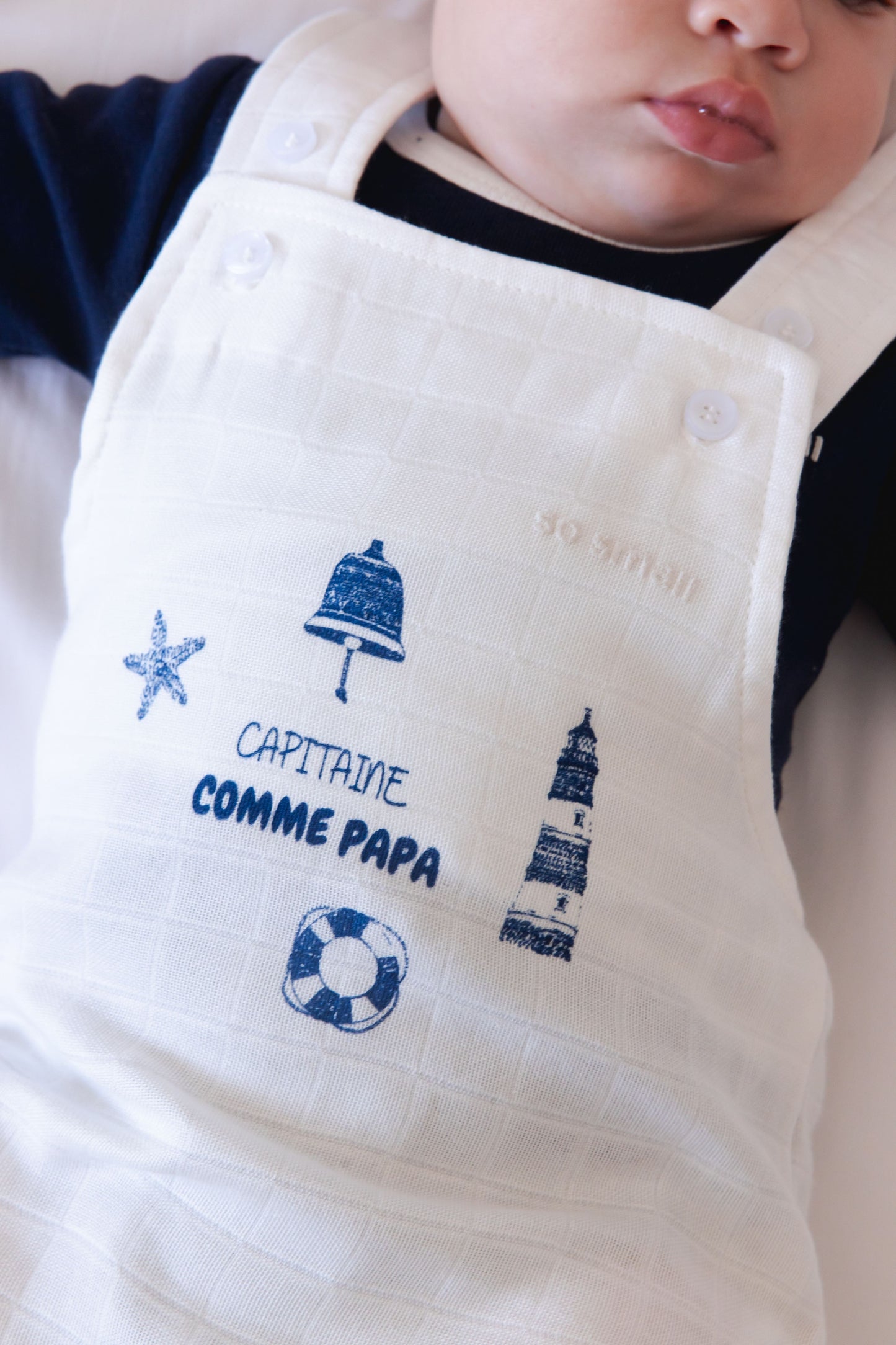 طقم قطعتين من القطن العضوي الفاخر- تصميم قبطان