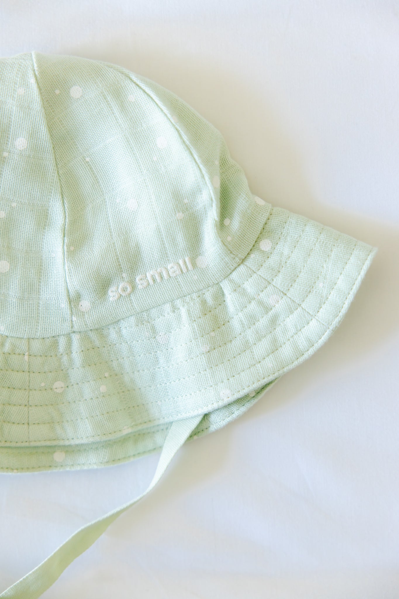 Organic Muslin Sun Hat- Mint & Milk