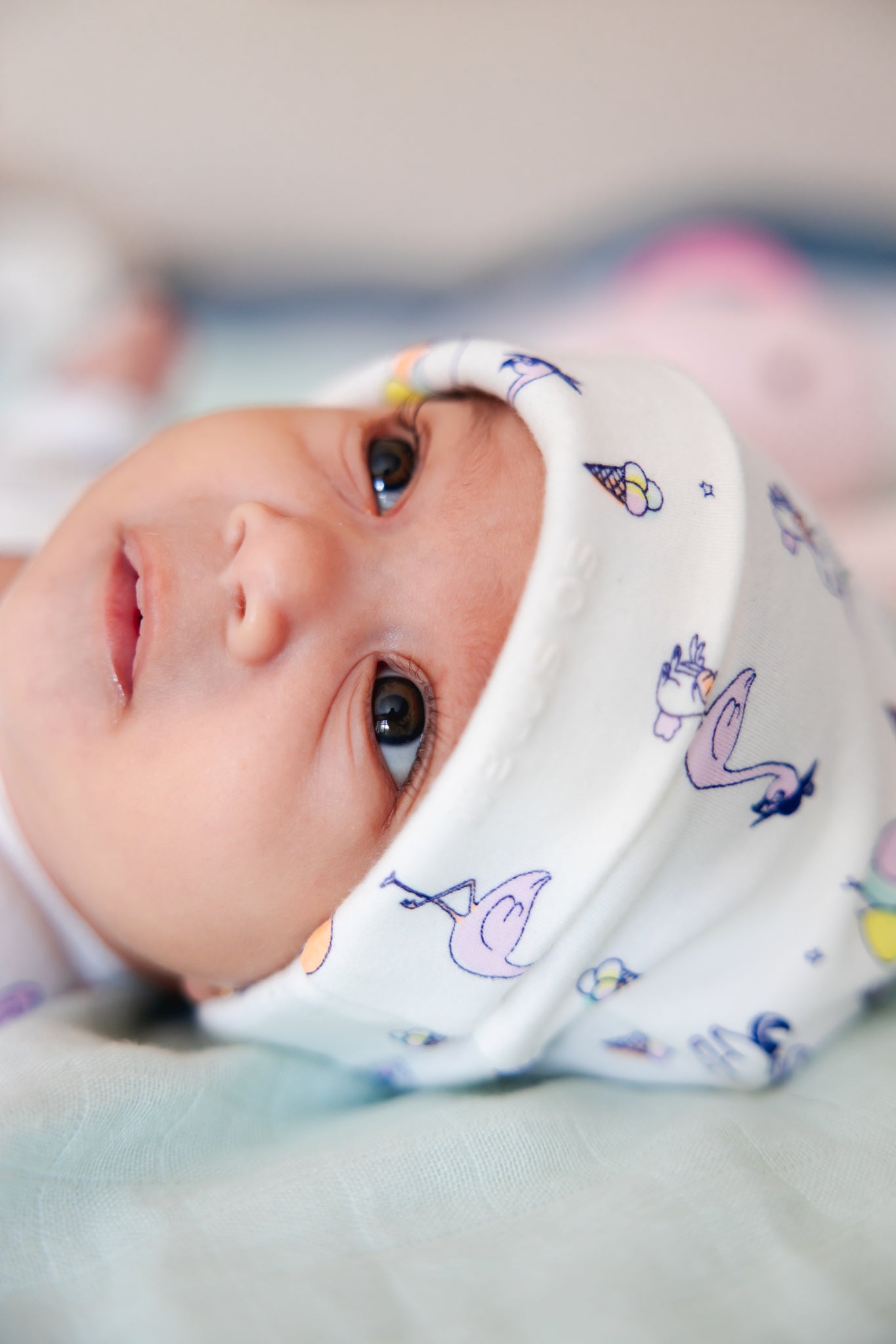 Organic Cotton Knotted Beanie-Pastel Fairytale