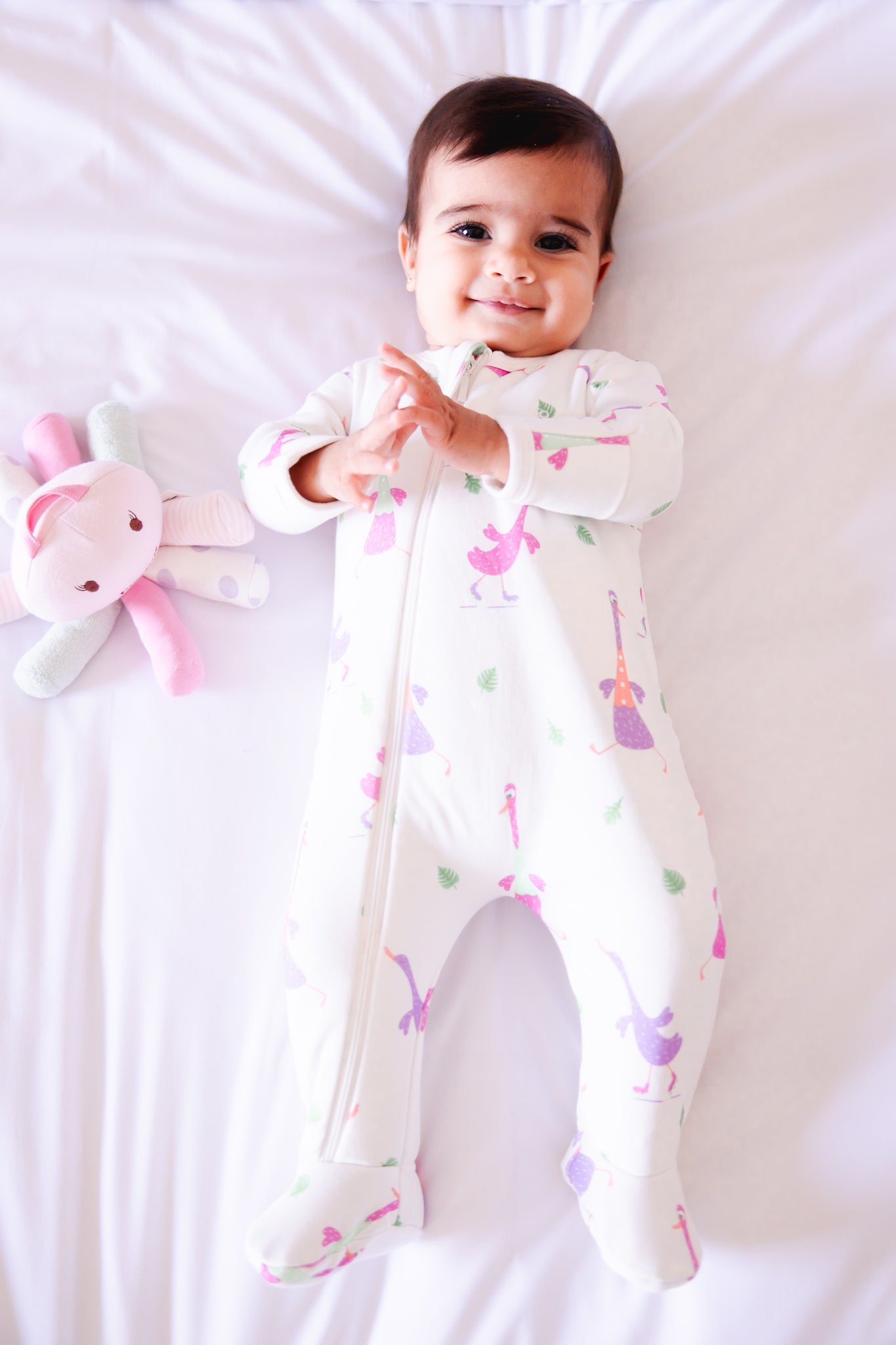 Organic Padded Winter Zipper Footie- Goose Gone Loose- Winter Edition