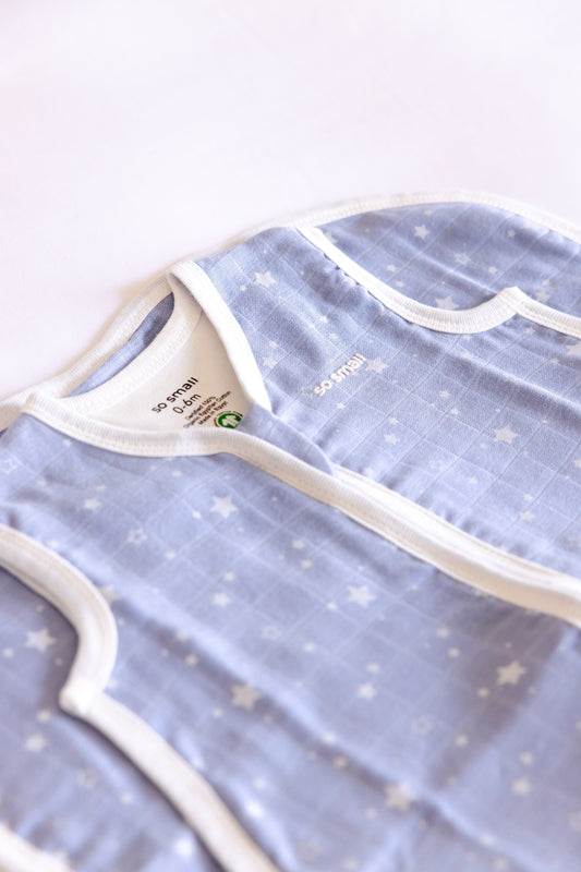 Organic Muslin Sleeping Bag- Starry Blue