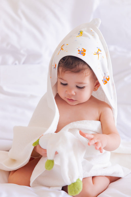 Organic Hooded Bath Towel- Dance with Me