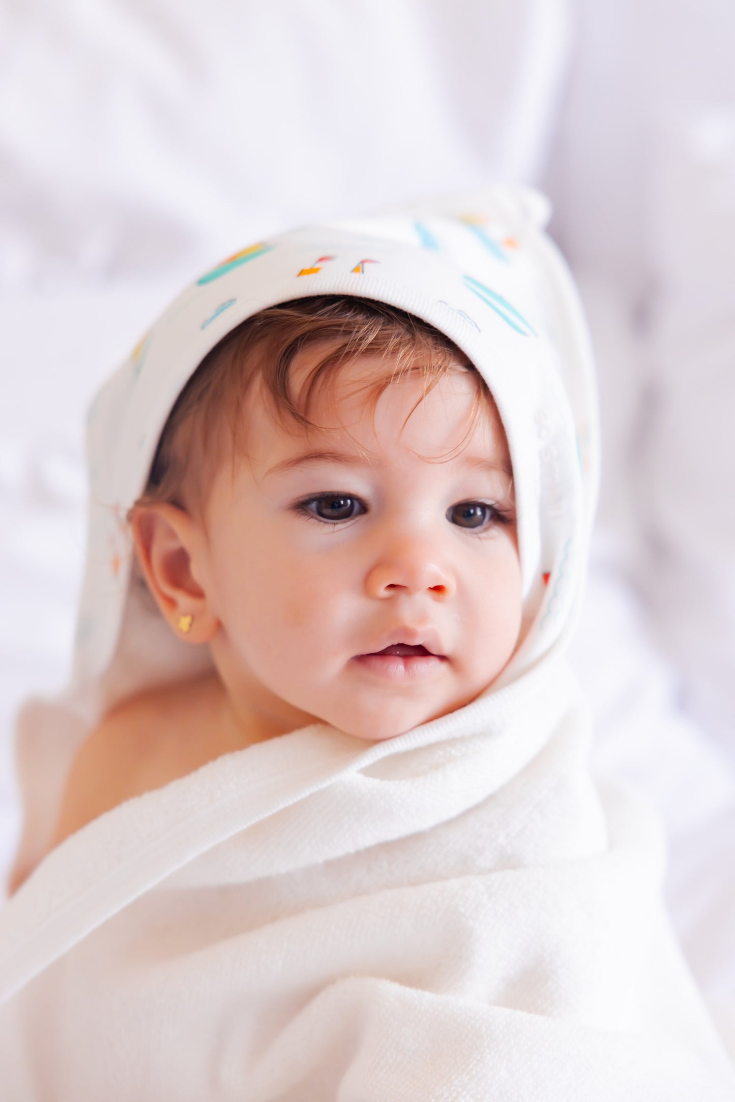 Organic Hooded Bath Towel- Let’s Sail Away Baby