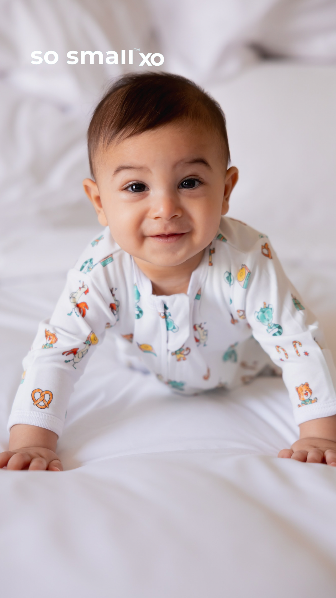 so small xo Zipper Footie- Birthday Party