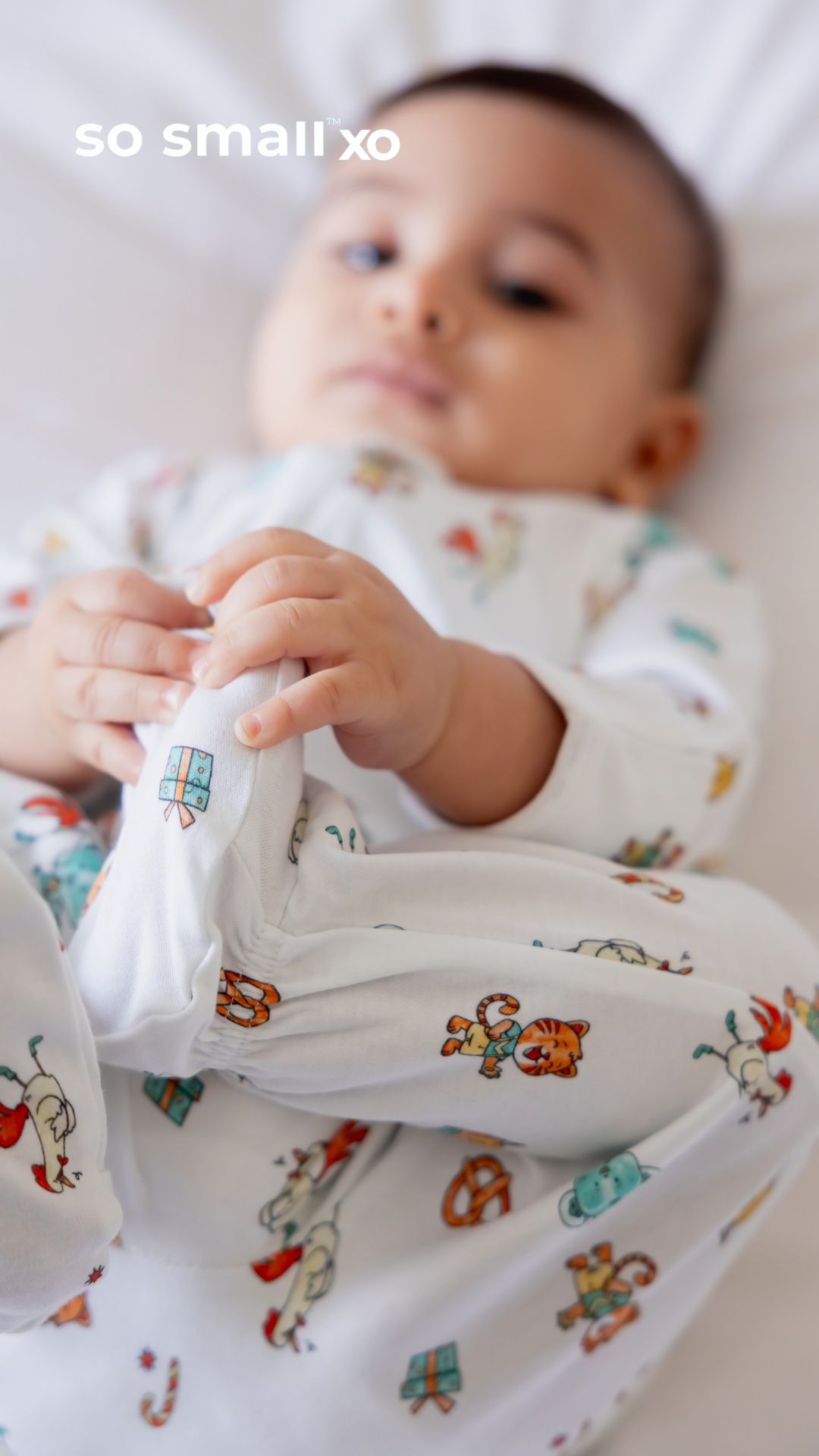 so small xo Zipper Footie- Birthday Party