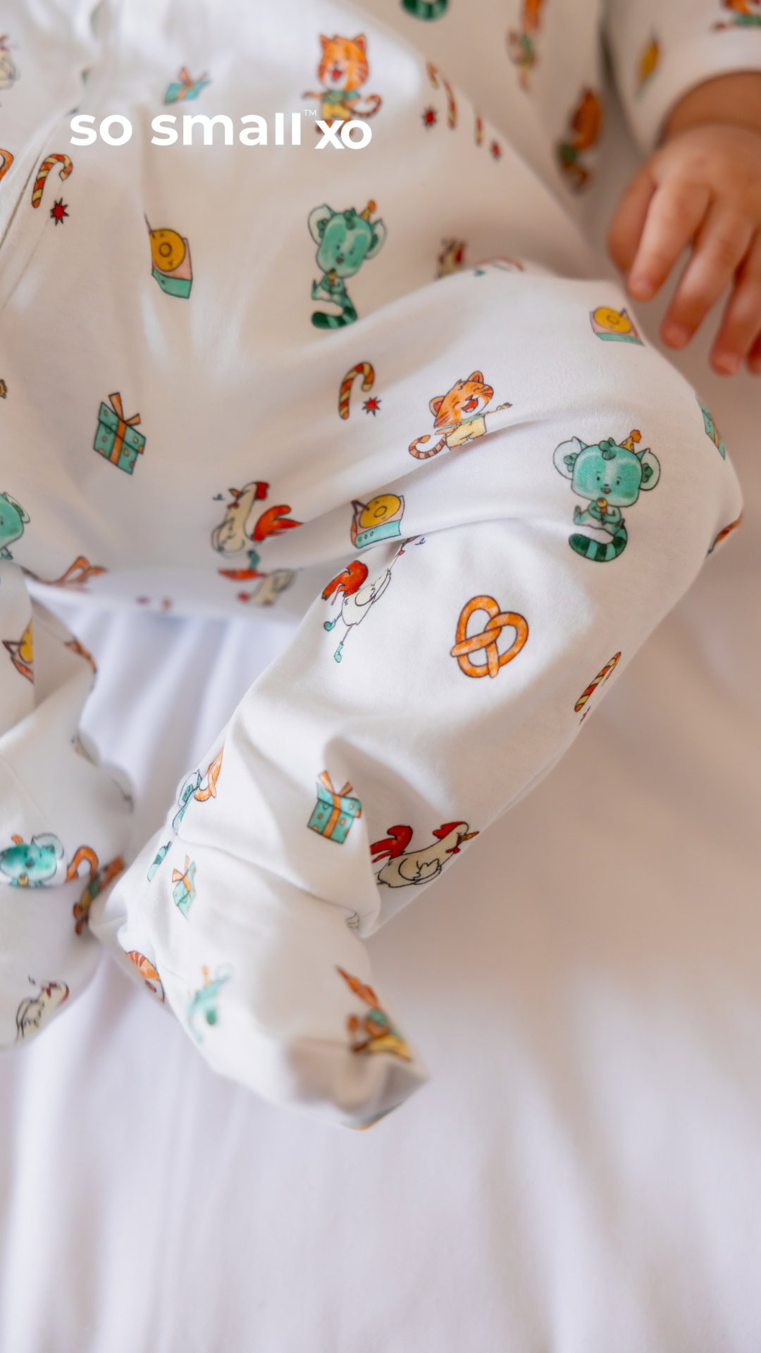 so small xo Zipper Footie- Birthday Party