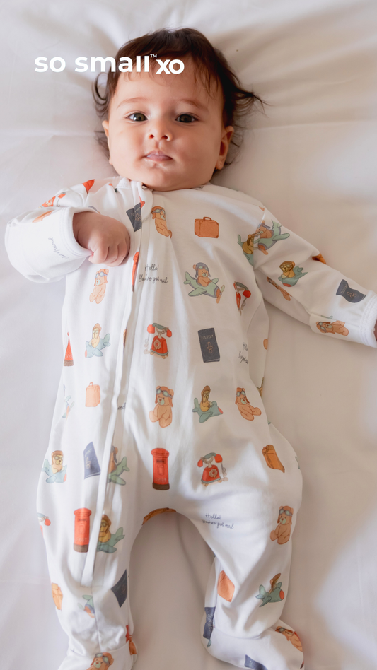 so small xo Zipper Footie- Mom! You've Got Mail