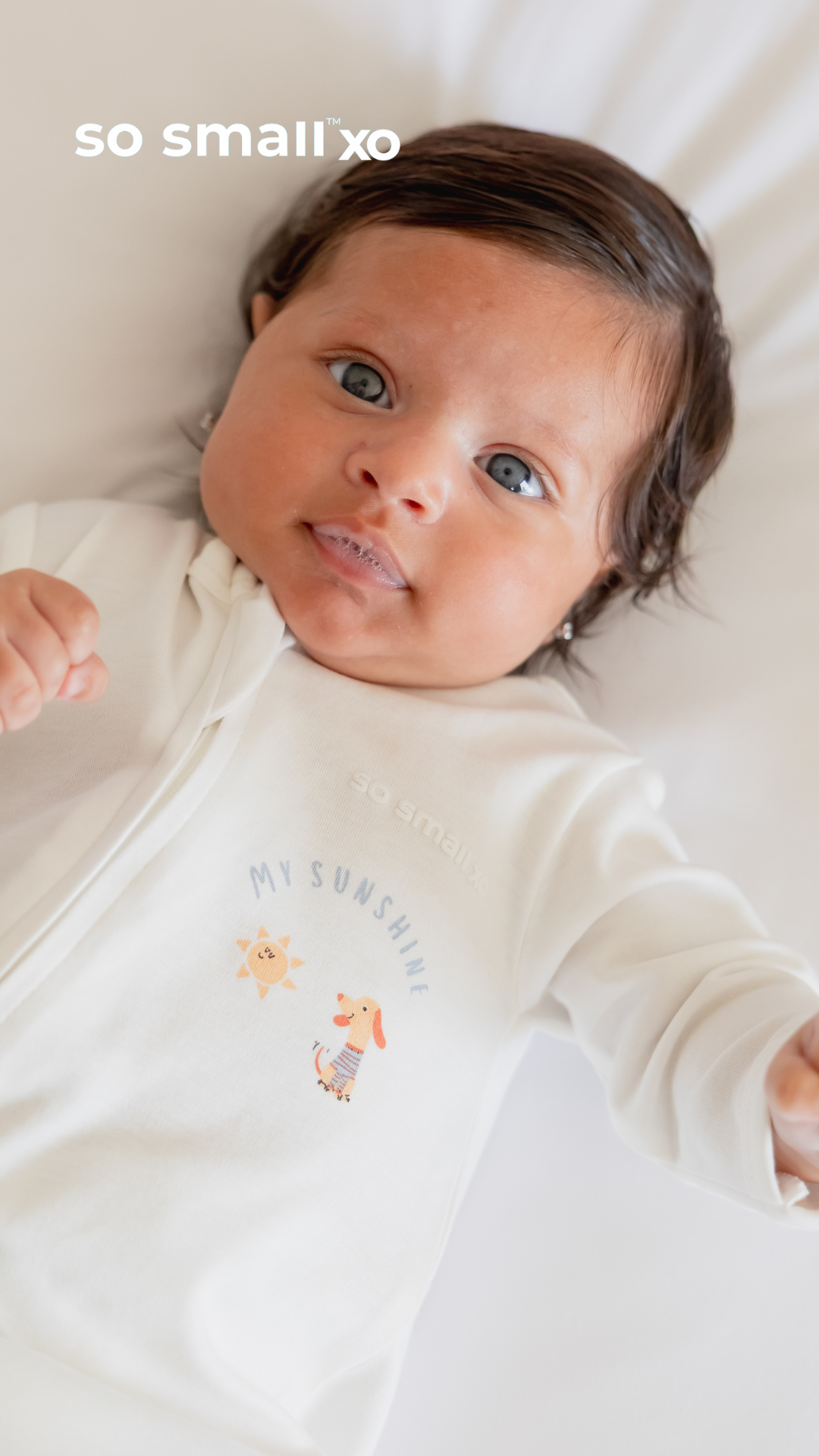 so small xo Zipper Footie- My Sunshine