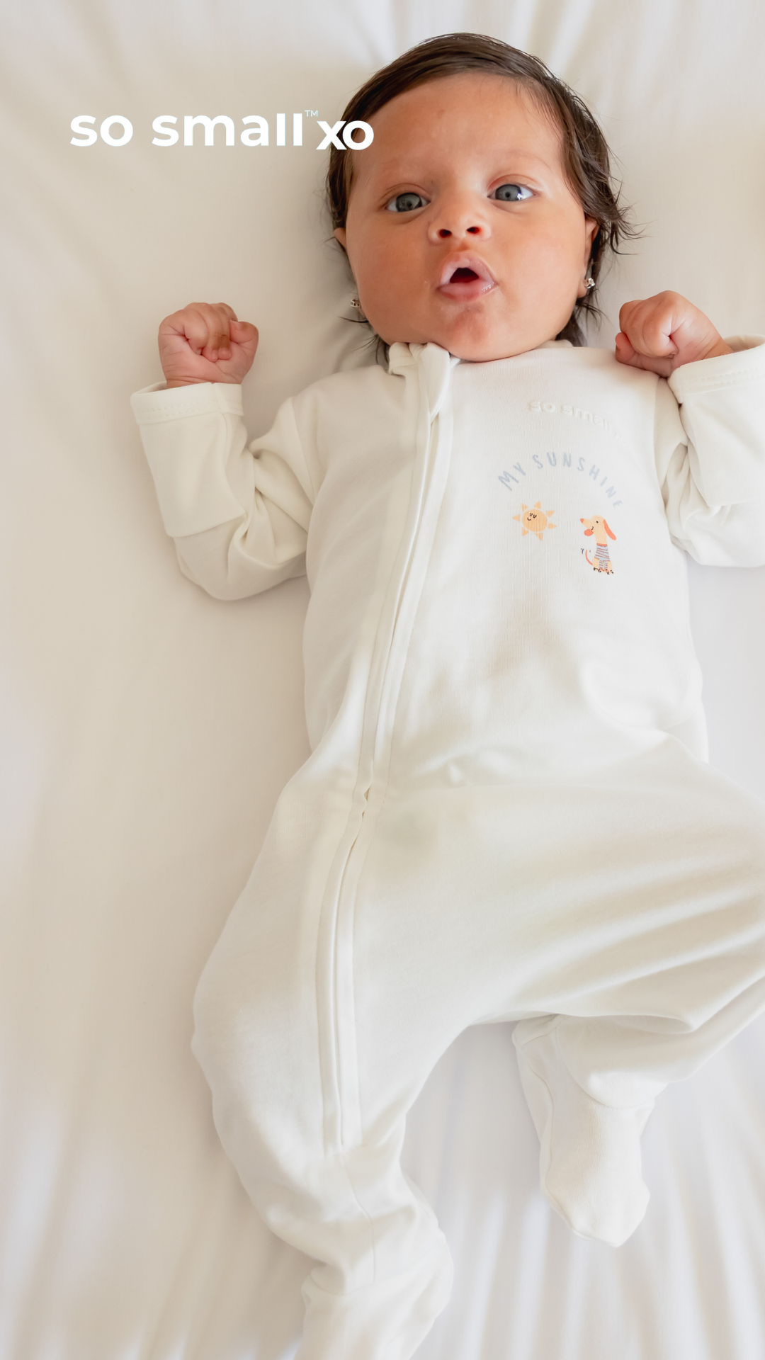 so small xo Zipper Footie- My Sunshine