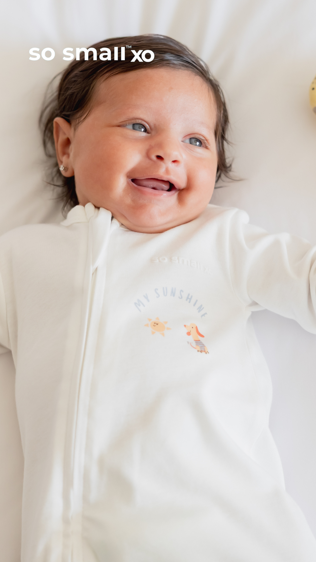 so small xo Zipper Footie- My Sunshine