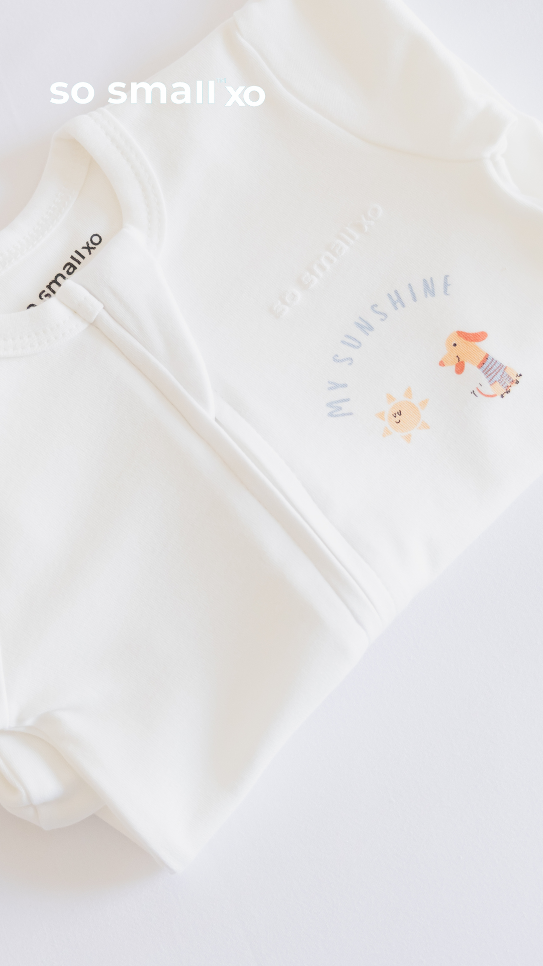 so small xo Zipper Footie- My Sunshine