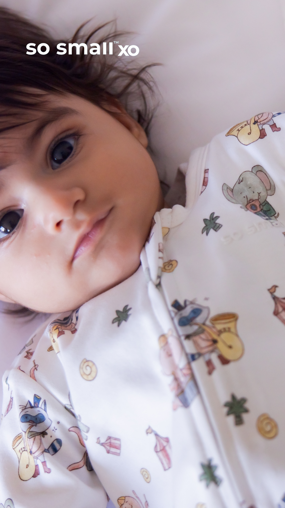 سالوبت so small xo بسوستة من القطن المصري الفاخر- تصميم فيل وراكون