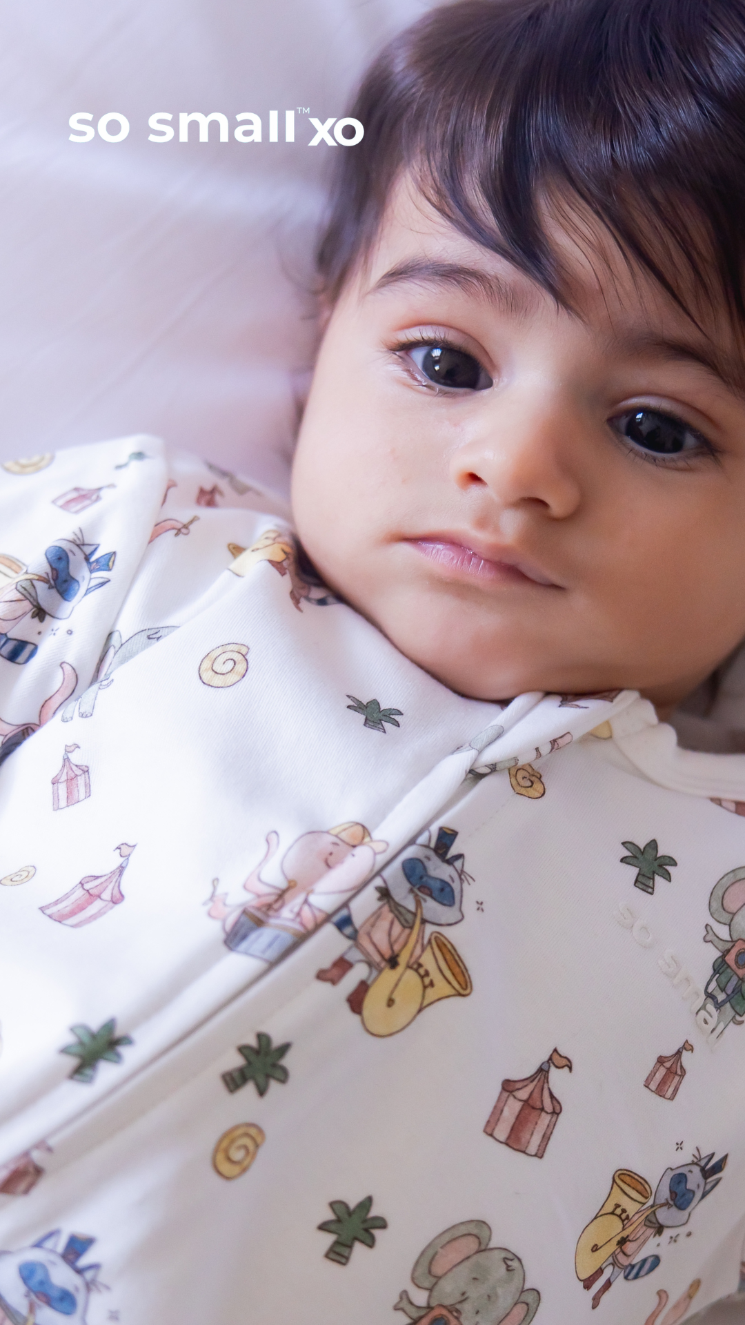 سالوبت so small xo بسوستة من القطن المصري الفاخر- تصميم فيل وراكون