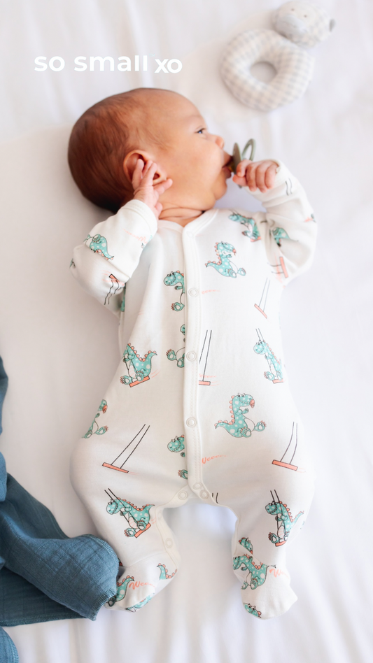 سالوبت so small xo بكباسين من القطن المصري الفاخر- تصميم ديناصور