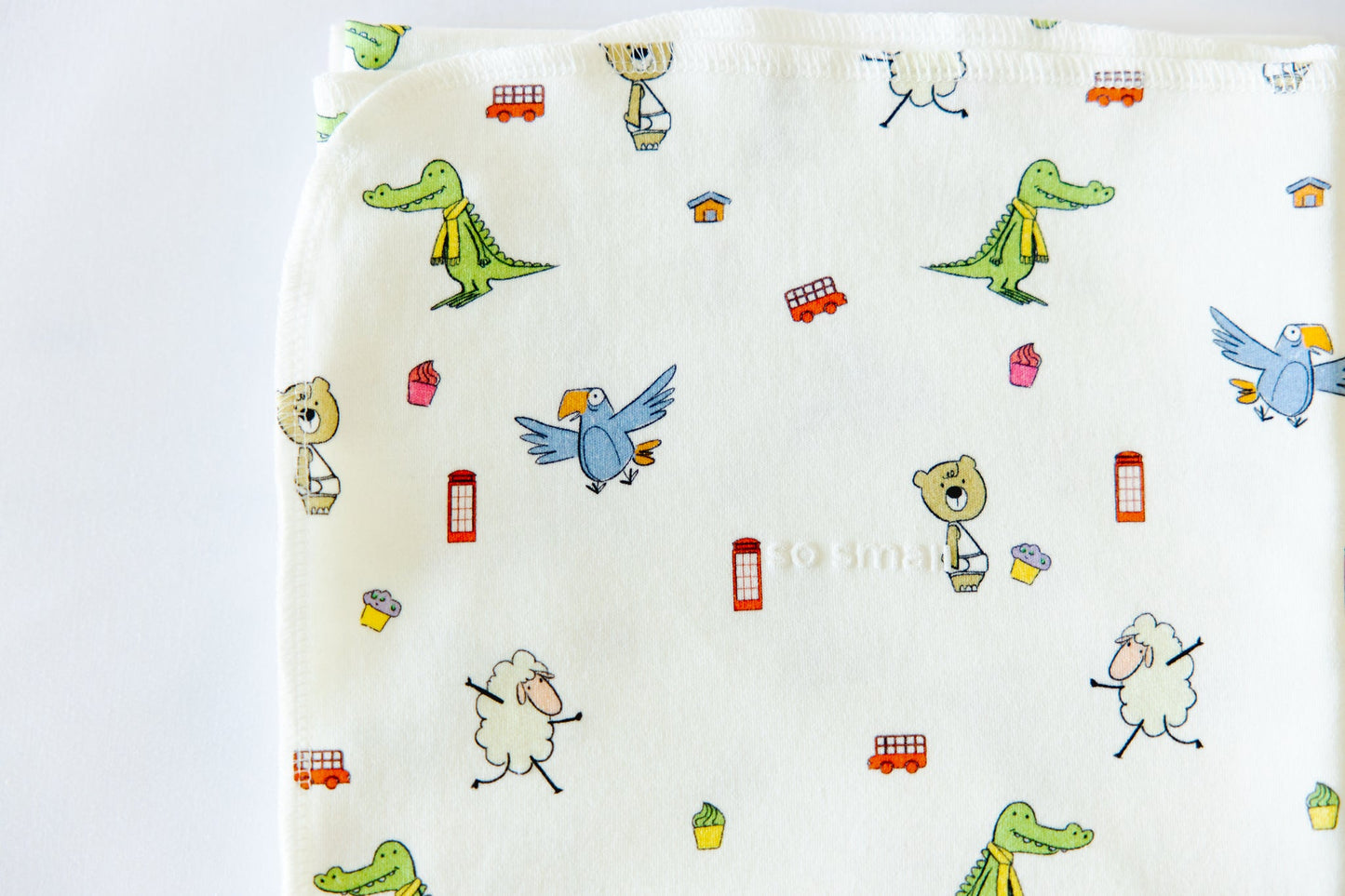 Organic Cotton Swaddle Blanket- Playdates & Cupcakes