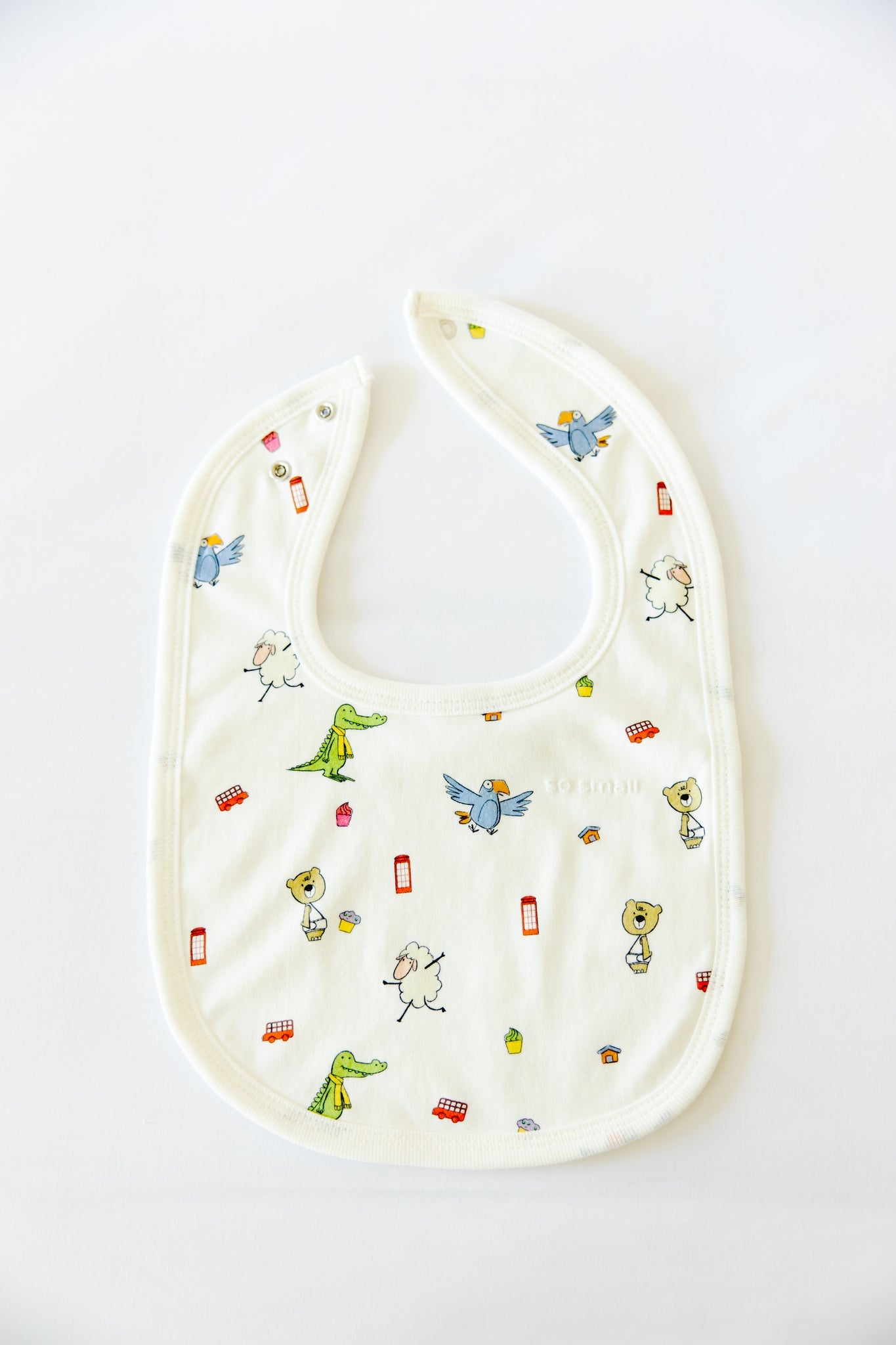 Organic Terry-Lined Bib- Playdates & Cupcakes