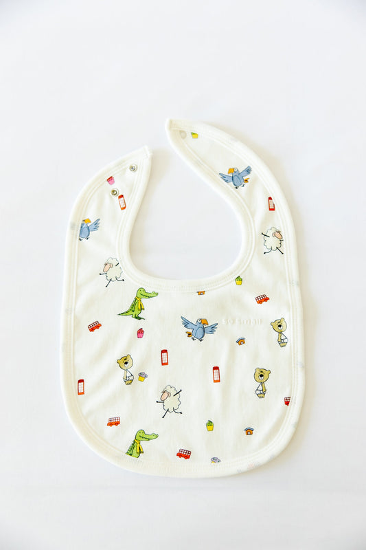 Organic Terry-Lined Bib- Playdates & Cupcakes