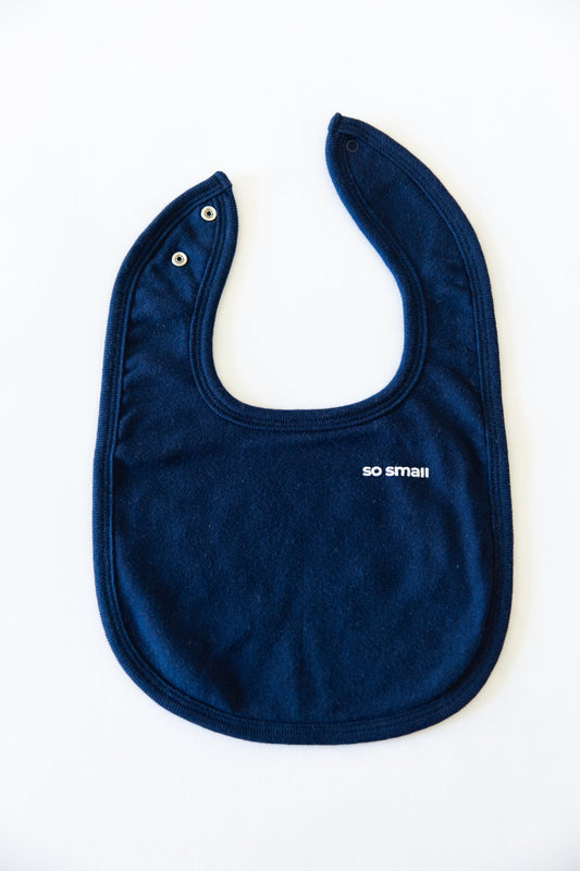 Organic Terry Lined Bib- Magnetic Blue