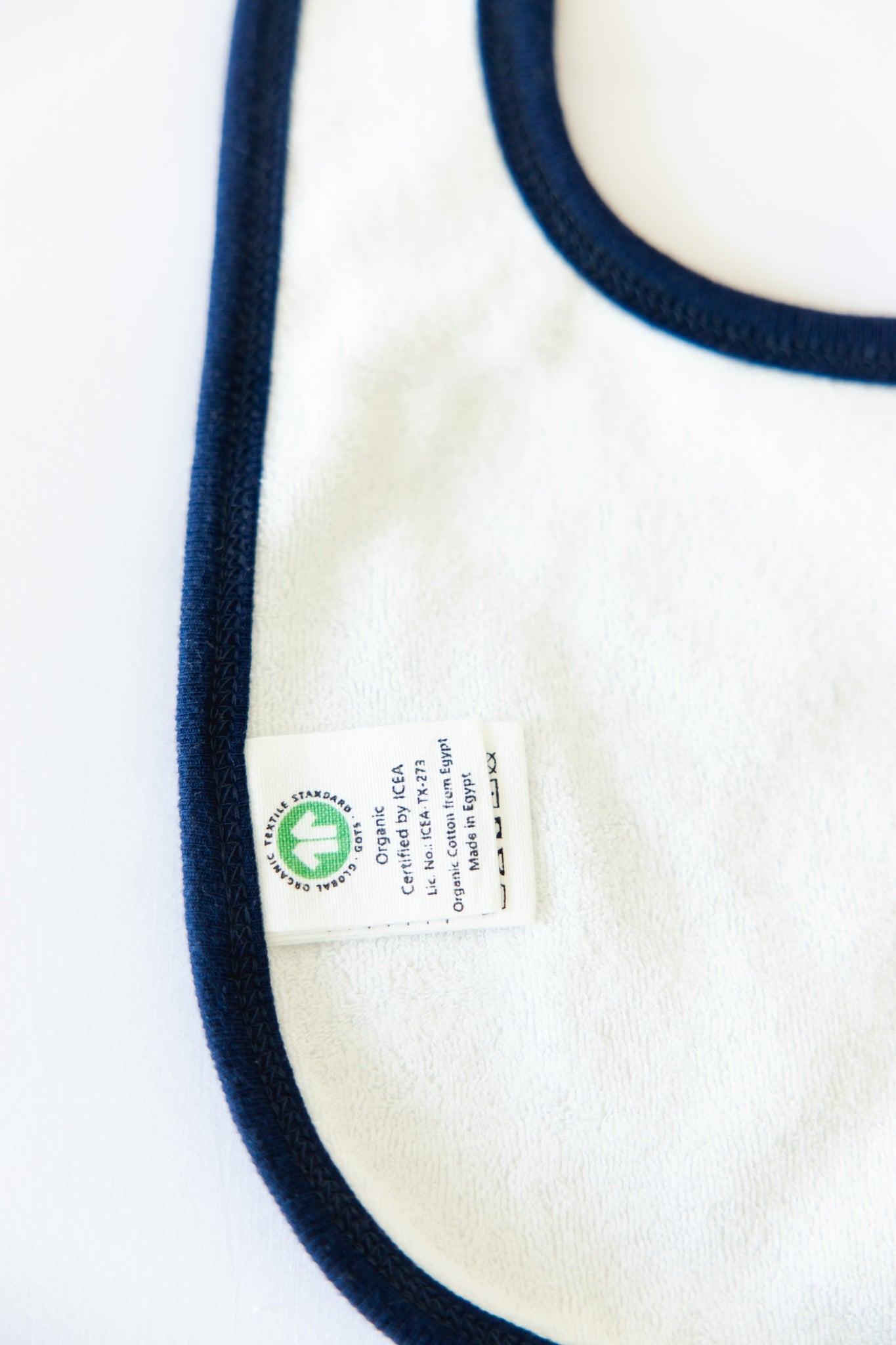 Organic Terry Lined Bib- Magnetic Blue