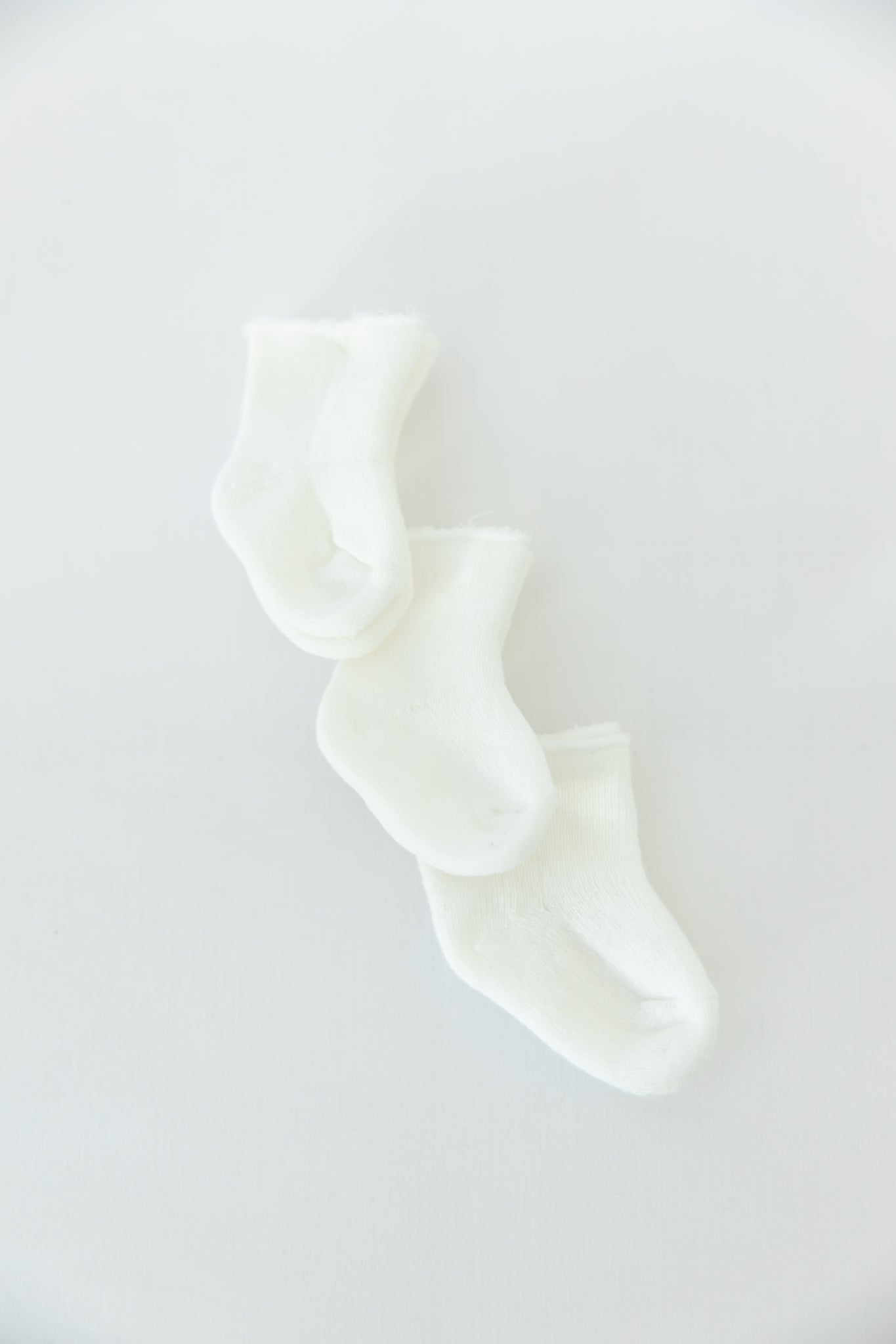 Organic Knitted Baby Socks- Pack of 3 White Pairs