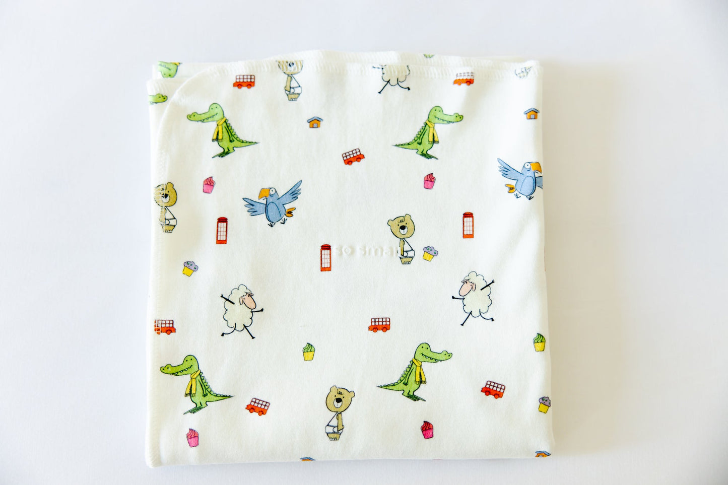 Organic Cotton Swaddle Blanket- Playdates & Cupcakes