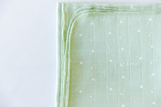 Organic Muslin Swaddle Blanket- Mint & Milk