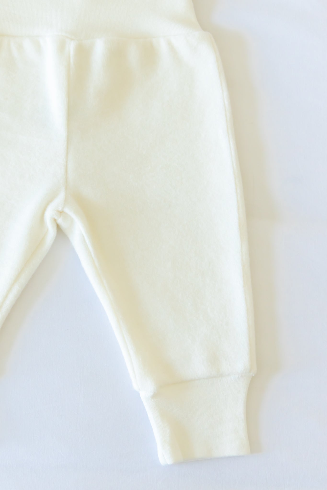 Organic Brsuhed Terry Winter Pants- Snow White