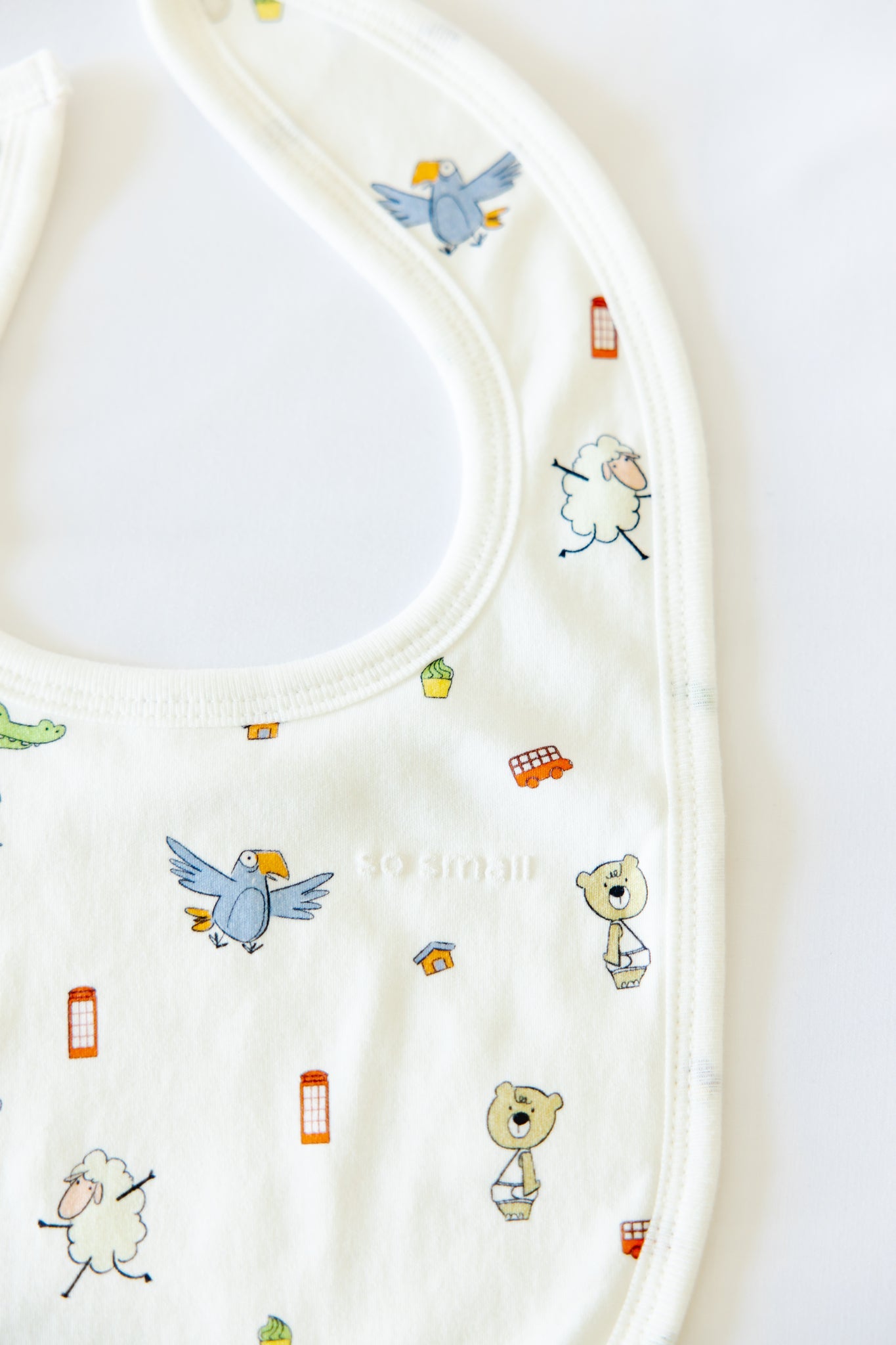 Organic Terry-Lined Bib- Playdates & Cupcakes