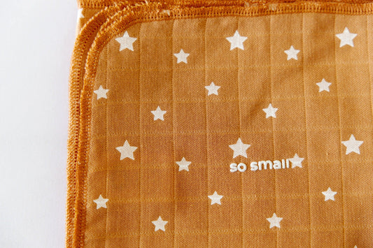 Organic Muslin Swaddle Blanket- Starry Caramel